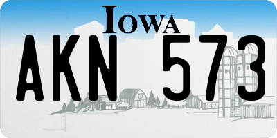 IA license plate AKN573