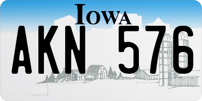 IA license plate AKN576