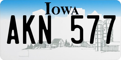 IA license plate AKN577