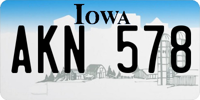 IA license plate AKN578