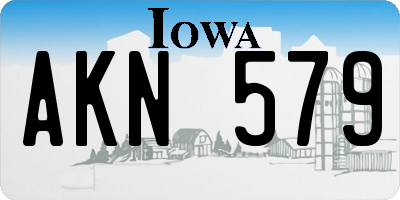 IA license plate AKN579