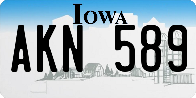 IA license plate AKN589