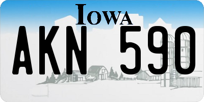 IA license plate AKN590