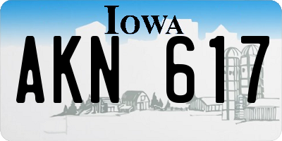 IA license plate AKN617