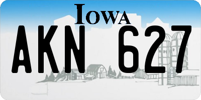 IA license plate AKN627