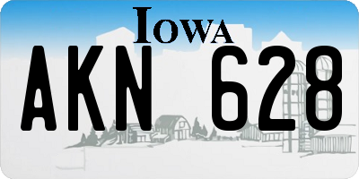 IA license plate AKN628