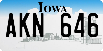 IA license plate AKN646