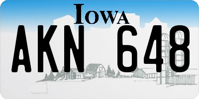 IA license plate AKN648