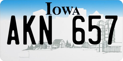 IA license plate AKN657