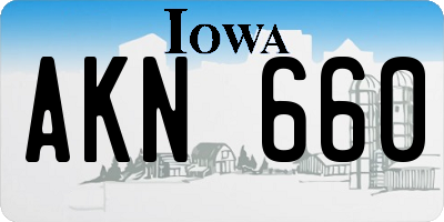 IA license plate AKN660