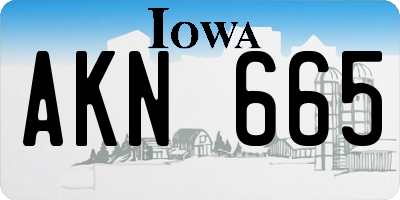 IA license plate AKN665