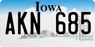 IA license plate AKN685
