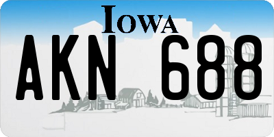 IA license plate AKN688