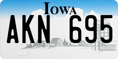 IA license plate AKN695