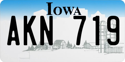 IA license plate AKN719