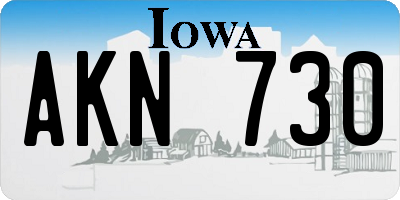 IA license plate AKN730