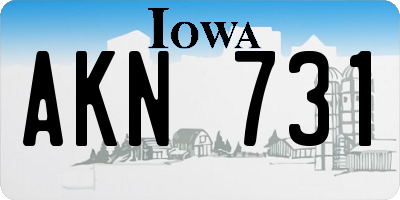 IA license plate AKN731