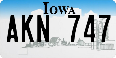 IA license plate AKN747