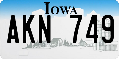IA license plate AKN749