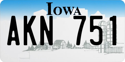 IA license plate AKN751