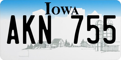 IA license plate AKN755