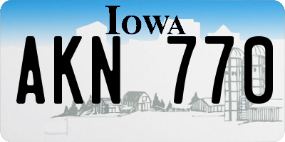 IA license plate AKN770