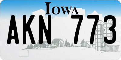 IA license plate AKN773
