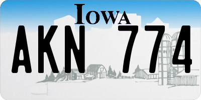 IA license plate AKN774