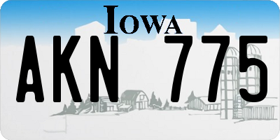 IA license plate AKN775