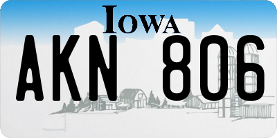 IA license plate AKN806