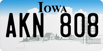 IA license plate AKN808
