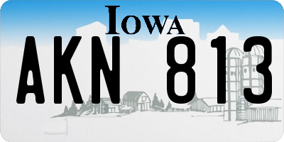 IA license plate AKN813