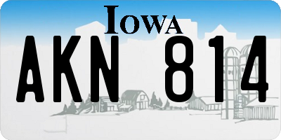 IA license plate AKN814