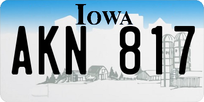 IA license plate AKN817
