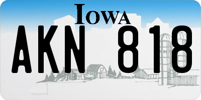 IA license plate AKN818