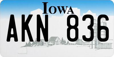 IA license plate AKN836