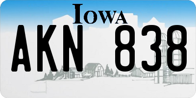 IA license plate AKN838