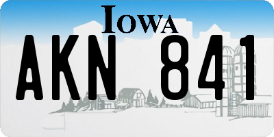 IA license plate AKN841