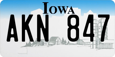 IA license plate AKN847