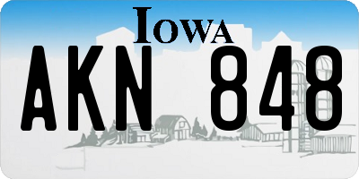 IA license plate AKN848