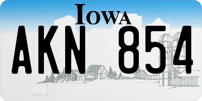 IA license plate AKN854