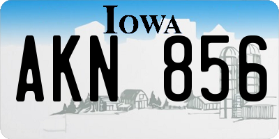 IA license plate AKN856