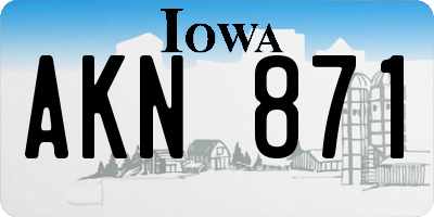 IA license plate AKN871