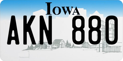IA license plate AKN880