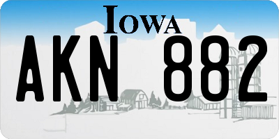 IA license plate AKN882