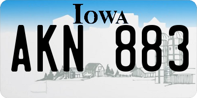 IA license plate AKN883