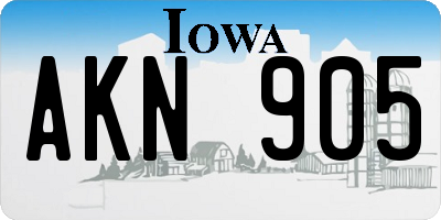 IA license plate AKN905