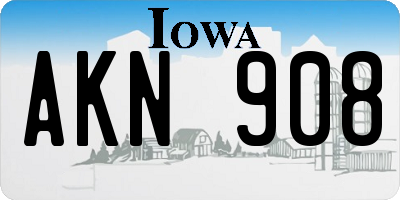 IA license plate AKN908
