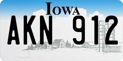 IA license plate AKN912