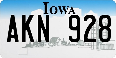 IA license plate AKN928